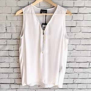 NWT The Kooples Sport Mix Woven Jersey and Silk Tank | Sz L